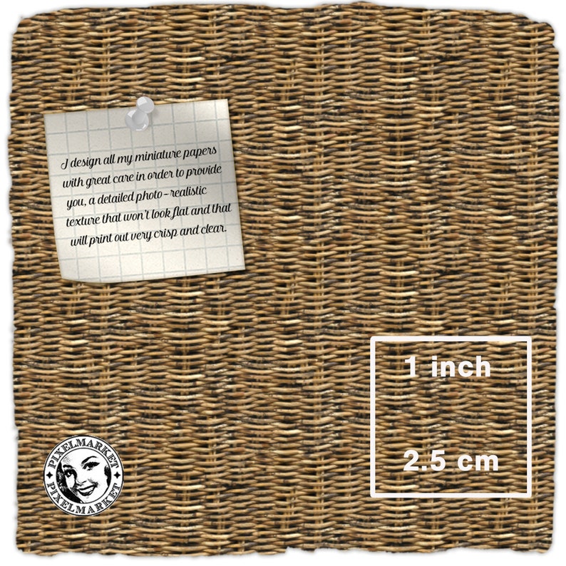 1:6 Playscale Printable BASKET Texture for Miniature - Etsy