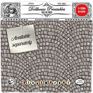Dollhouse Printable Sidewalk Pavers Flooring Miniature Street Paving ...