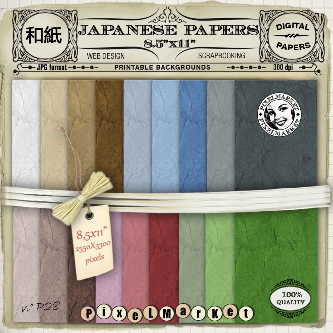 JAPANESE PAPERS Set of 18 Large Individual Washi Papers Etsy