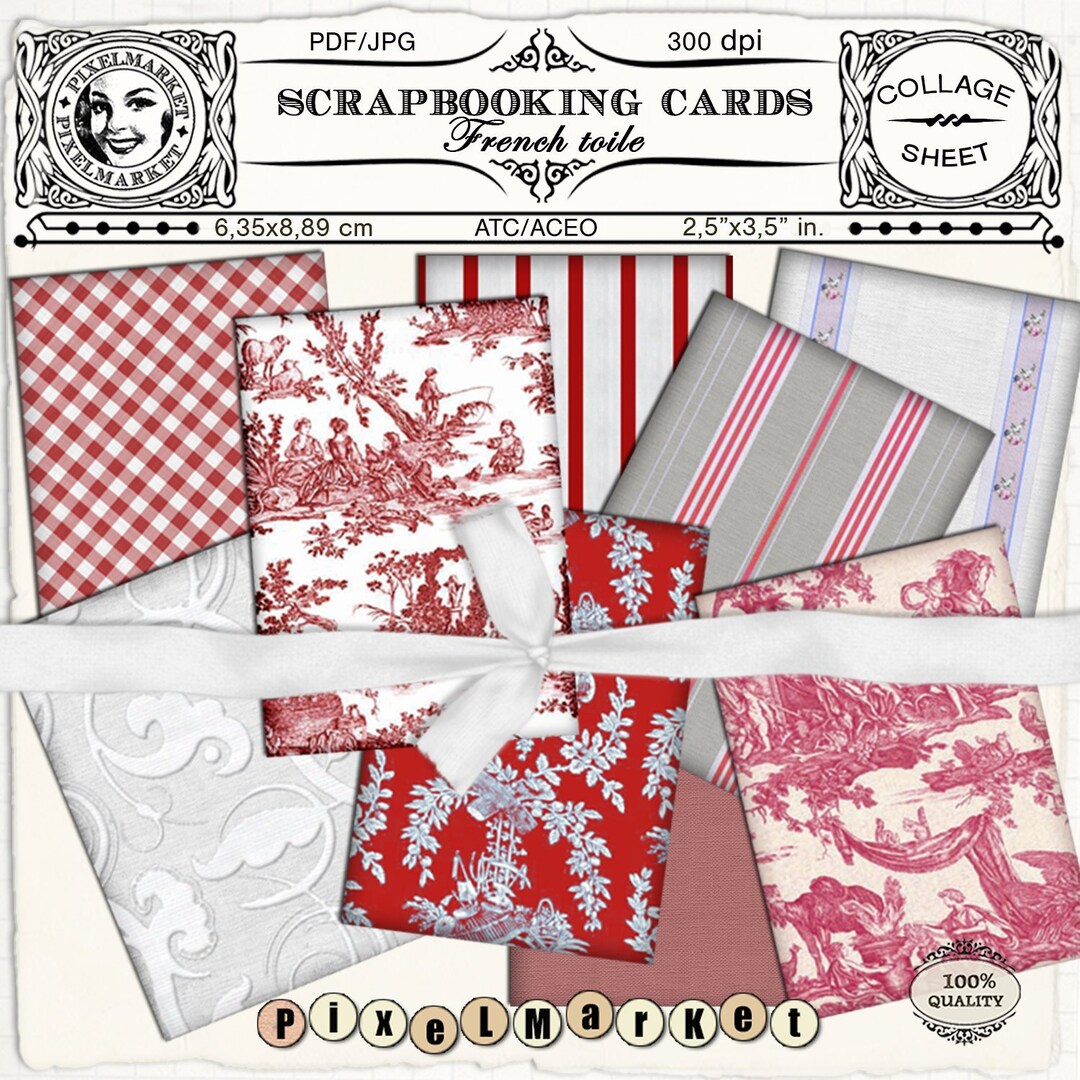 Printable DISPLAY CARDS With Fabric Backgrounds Digital Collage Sheet ...