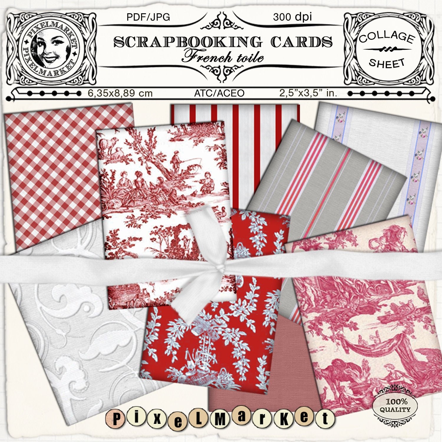 Printable DISPLAY CARDS with fabric backgrounds Digital Collage Sheet Printable Scrapbooking papers Jewelery holders Journal tags