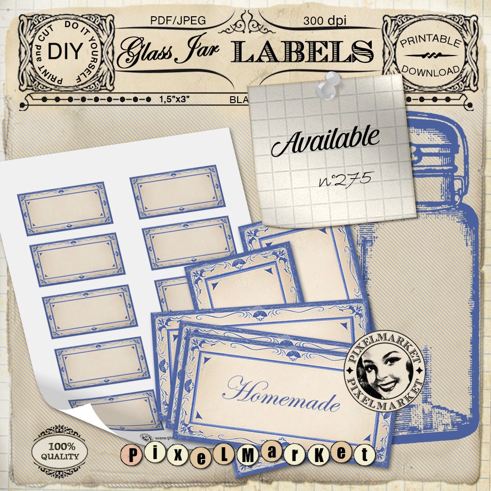 blank pantry labels template of 10 cliparts printable pdf etsy