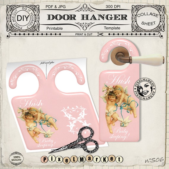 Door Hanger Nursery Do Not Disturb Door Sign Printable Etsy