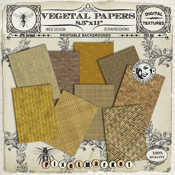 Printable VEGETAL FIBER TEXTURES Large Files for Photographer Digital Scrapbooking Background Jute,Straw,Basket,Cork,Sisal,Tatami,Sack p12