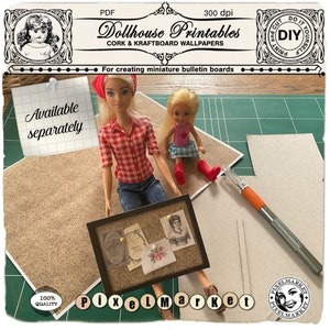 1:6 Playscale Printable BASKET Texture for Miniature Papercrafts ...