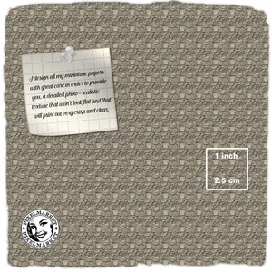 Dollhouse Miniature Wall Printable STONE WALL TILES Siding Wallpaper 1/ ...