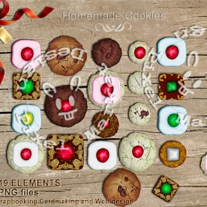 DIGITAL COOKIES CLIPARTS Printable Collage Sheet Download Card Making Invitation Cakes Embellishments Food Cook Biscuit Kid Party e07 image 3
