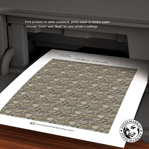 Dollhouse Miniature Printable STONE WALL TILES Siding Wallpaper 1/12 ...