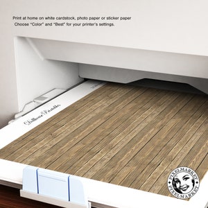 DOLLHOUSE Printable Wood Floor Rustic Wooden Flooring 1/12th Scale ...