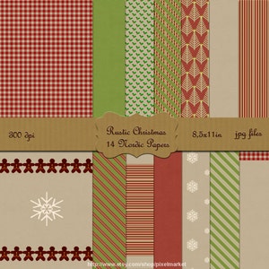 NORDIC Papiere SET druckbare Geschenkpapierrollen Primitive Verpackung Papier skandinavischen Hintergründe rustikale XMas p08