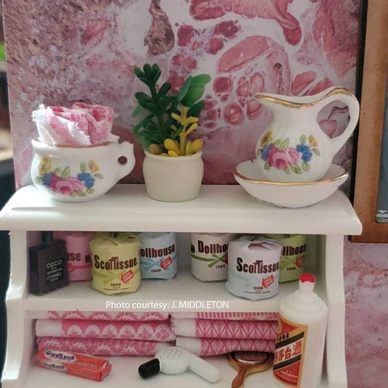 Dollhouse Miniatures Printable BATH TOWELS Digital Template to Etsy