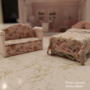 MINIATURE Chinoiserie FABRICS Printable sheets for 1/24th scale dollhouse diorama roombox Digital download Print at home fabric image 3