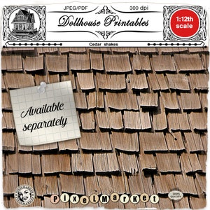 Dollhouse Miniature Printable STONE WALL TILES Siding Wallpaper 1/12 ...