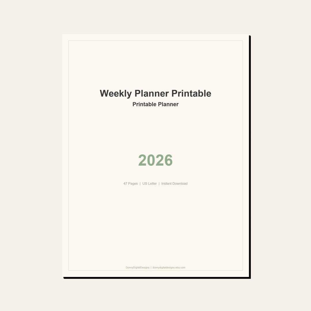 Weekly Planner Printable 2026 | Printable PDF | Complete Planning Kit ...
