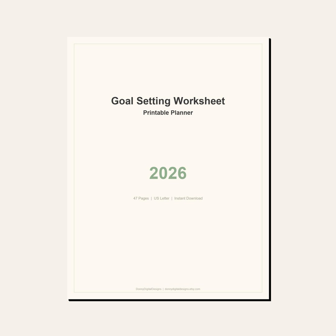 Goal Setting Worksheet 2026 | Printable PDF | Complete Planning Kit ...
