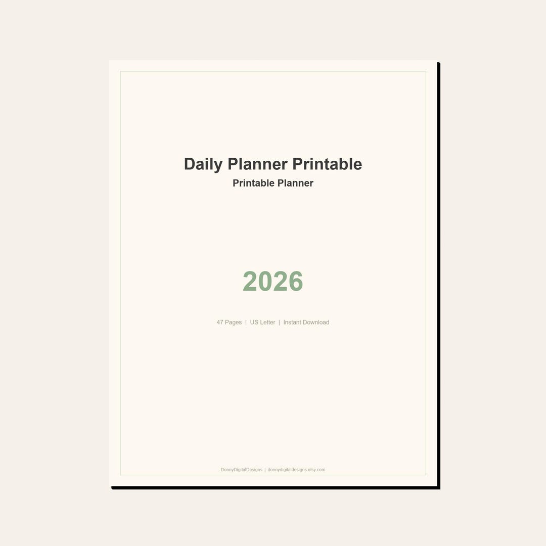 Daily Planner Printable 2026 | Printable PDF | Complete Planning Kit ...