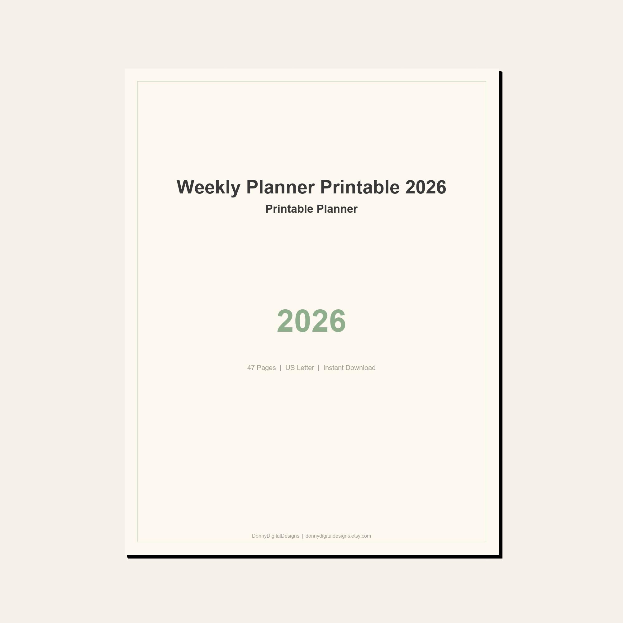 Weekly Planner Printable 2026 | Printable PDF | Complete Planning Kit