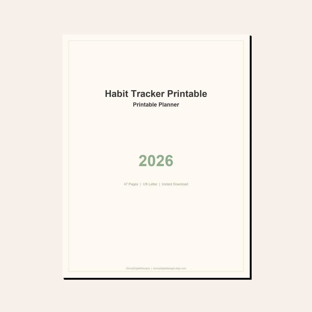 2026 Habit Tracker Printable Planner | Monthly Goal Setting (digital ...
