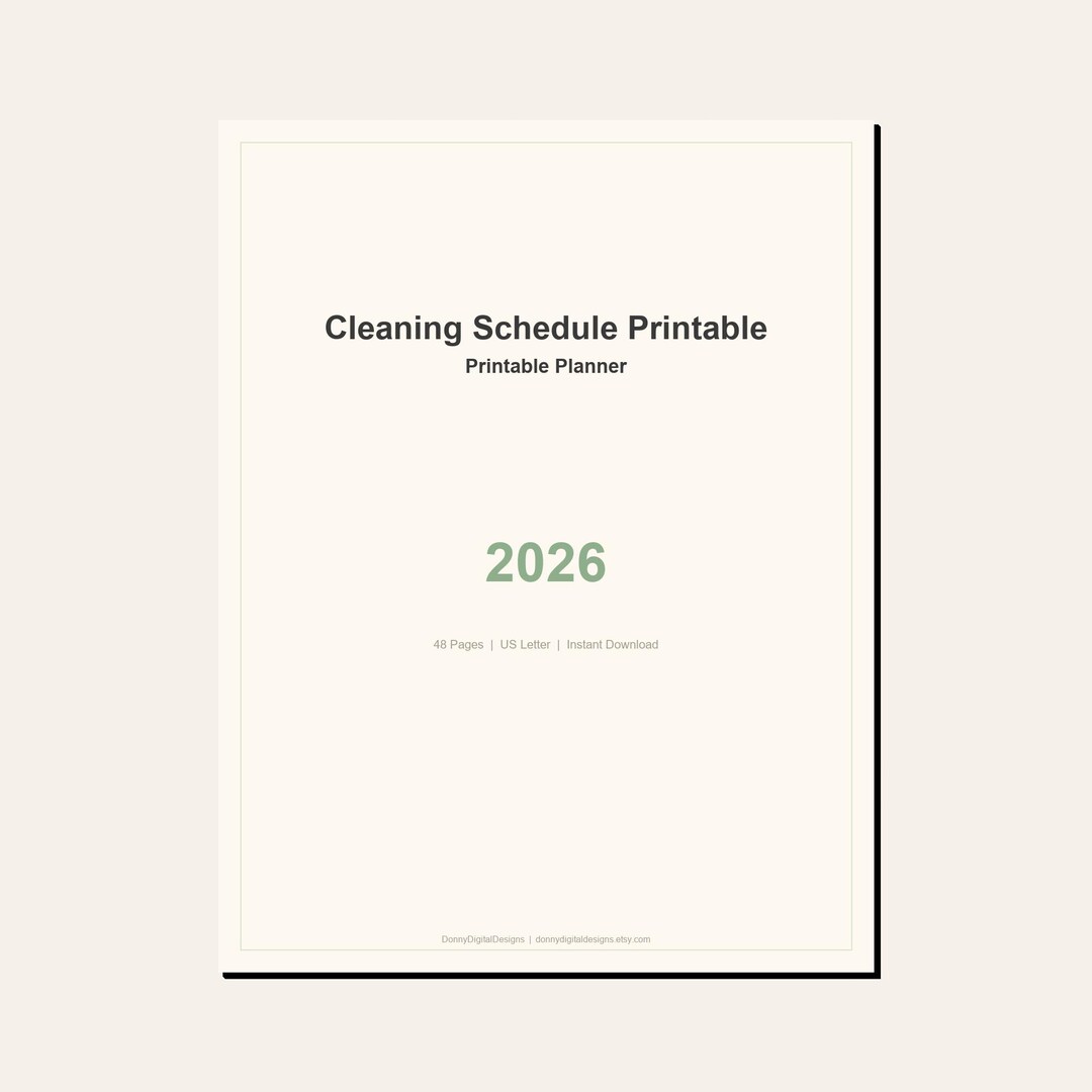 Cleaning Schedule Printable 2026 | Printable PDF | Monthly Tracker ...