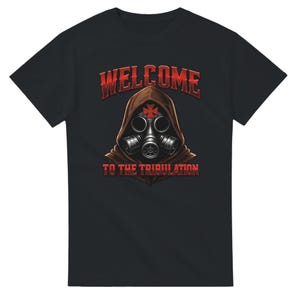 Välkommen till vedermödan T-shirt, förapokalyptisk grafisk t-shirt, dystopisk överlevnadströja, mörk alternativ streetwear
