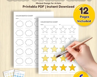 アーティスト向けミニマルな星雲カラー見本チャート（PDFダウンロード）