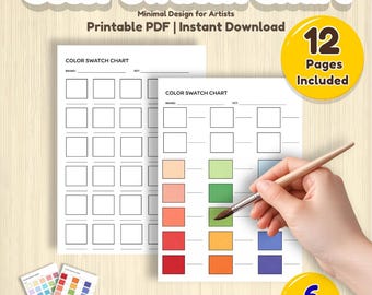 アーティスト向けミニマルな正方形カラー見本チャート（PDFダウンロード）