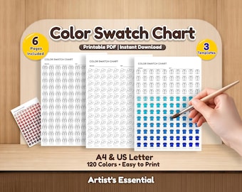 マーカー用カラー見本チャート（印刷可能）｜120色トラッカーシート｜アーティスト向けカラーテストテンプレート（PDF）