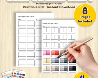 アーティスト向けミニマルカラー見本チャート：ペイントマーカートラッカー（A4/レターサイズPDF）