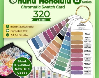 Ohuhu Honolulu B Marker staalkaart | 320 kleuren, blanco en voorgevuld (digitale download)