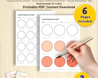 大型円形カラー見本チャート：アーティスト用ペイントトラッカーPDF（A4/レターサイズダウンロード）