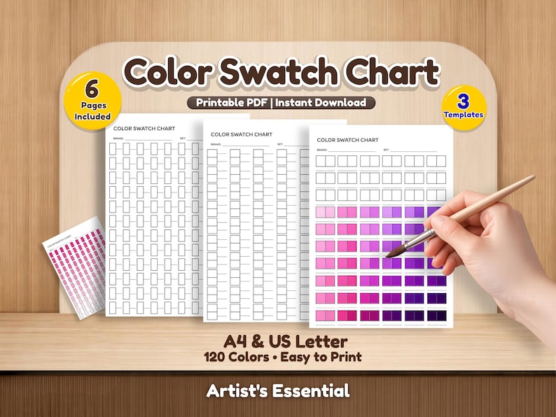 Reprint Ink Split Chart 120 Color Split Swatch Chart for Artists (PDF Download) - Etsy
