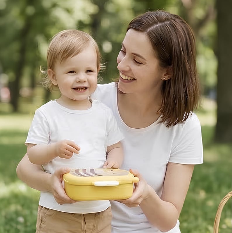 Scatola per il pranzo a forma di ape carina per bambini | Portapranzo Kawaii | Scatola per il pranzo per bambini | Contenitore per il pranzo a prova di perdite | Scatola per il pranzo carina per la scuola immagine 4
