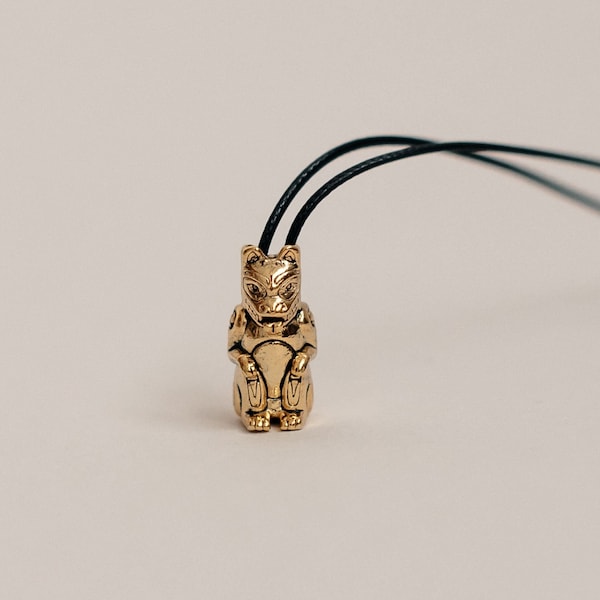 Wolf - Gold Plated Symbolic Tribal Spirit Animal Bead Native American Pendant Necklace By: My Totem Tribe