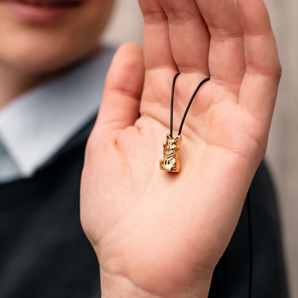 Fox Spirit Animal Tribal Bead Gold Plated Symbolic Gold Plated Native American Pendant Necklace By: My Totem Tribe