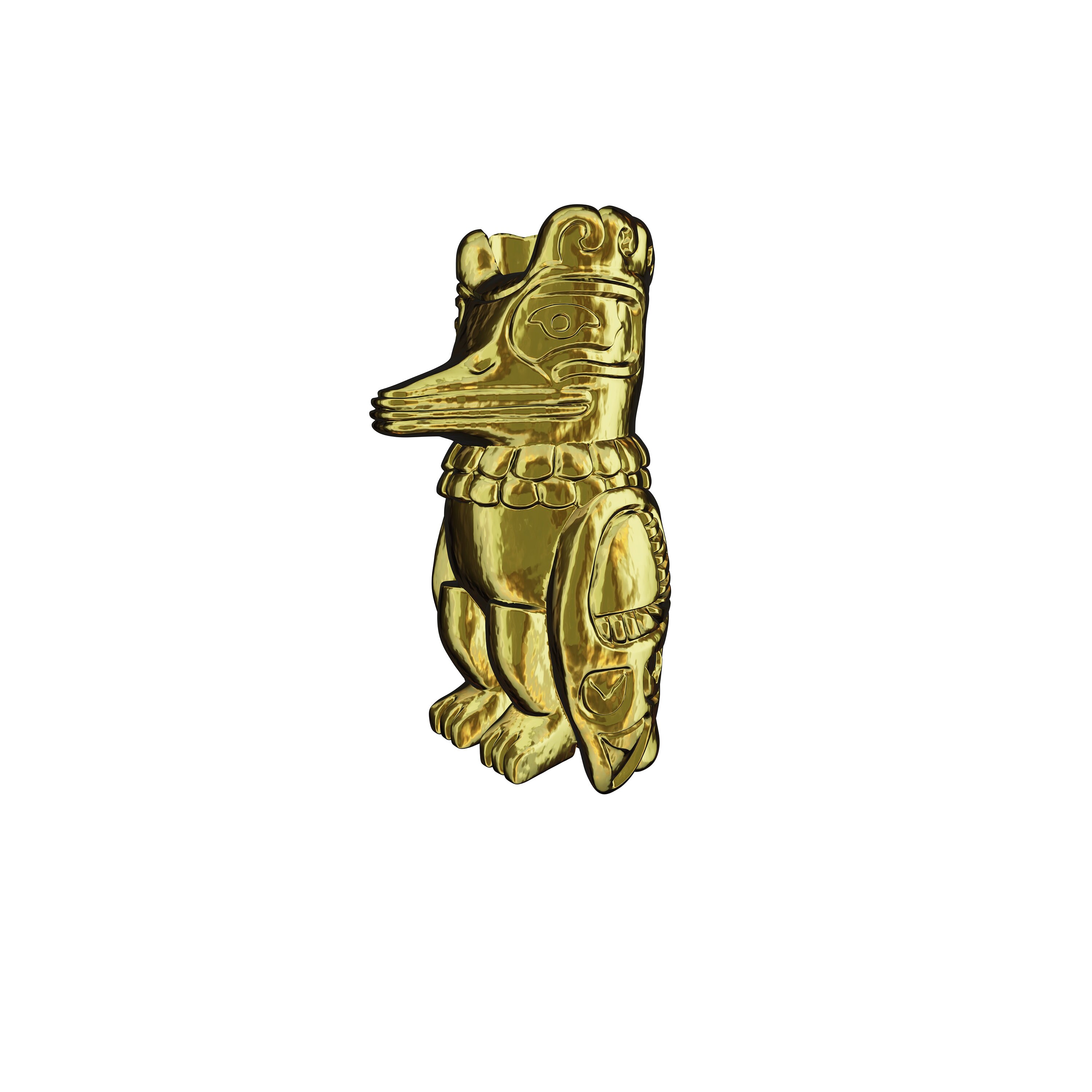 Woodpecker Zodiac Spirit Animal Tribal Bead Gold Plated Etsy