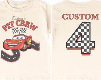 Custom Lightning McQueen Birthday Crew Shirt, Disney Cars Matching Birthday Party Tees, Adult to Baby Sizes