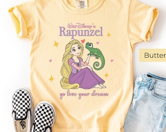 Tangled Rapunzel Kids Shirt, Comfort Colors© Girly Disneyworld Tees, Adult to Baby Sizes
