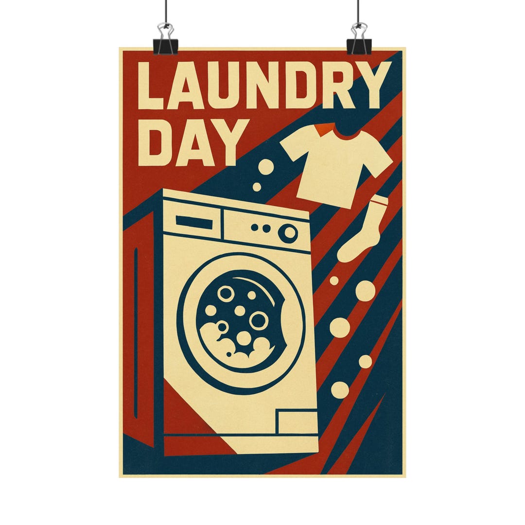 Vintage Laundry Room Sign Poster Print, Soviet Constructivist, Retro ...