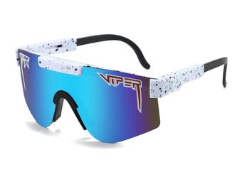 Pit Viper Style Sport Sunglasses, Polarized Shield Wrap Shades, UV400 Outdoor Cycling Glasses