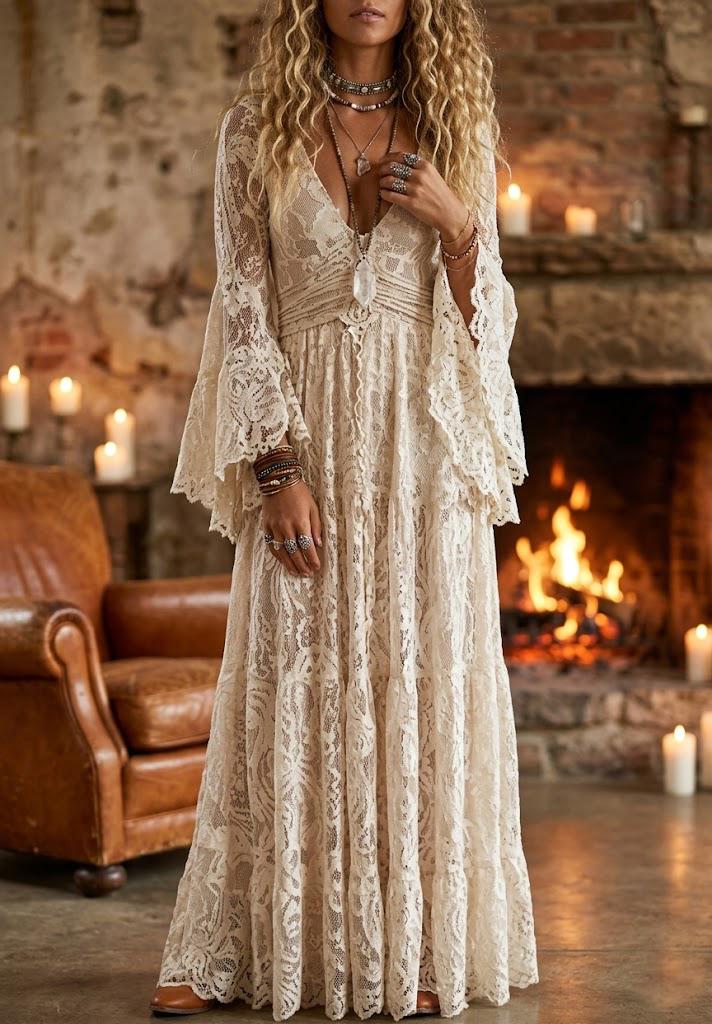 gypsy style evening dresses The Gypsy Dress in Black – LadySplendorClothing main image 1