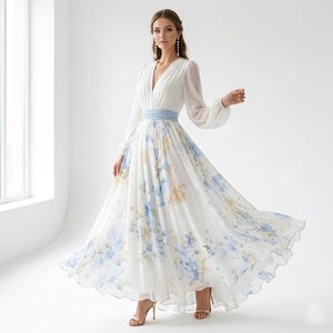 boho wedding guest dress long sleeve Womens Boho Floral Dresses Vintage Long Sleeve Crew Neck A Line Pleated Swing Flowy Maxi Dress Wedding Guest Dress Black at Amazon Women's Clothing store