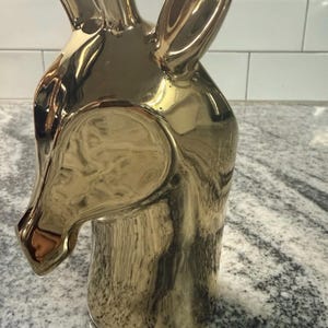Anthropologie guldfärgad hjorthuvudplanter i fickformat, 15 cm bild 2