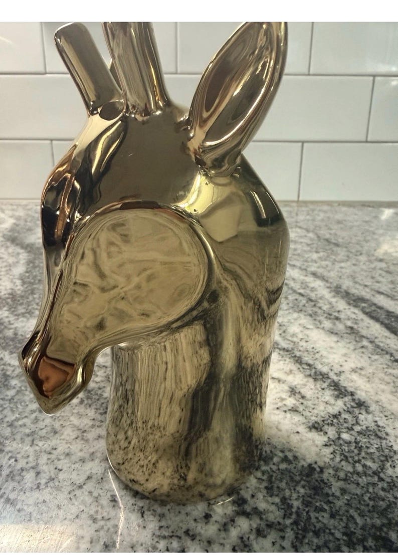 Anthropologie guldfärgad hjorthuvudplanter i fickformat, 15 cm bild 2
