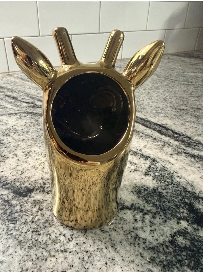 Anthropologie guldfärgad hjorthuvudplanter i fickformat, 15 cm bild 3