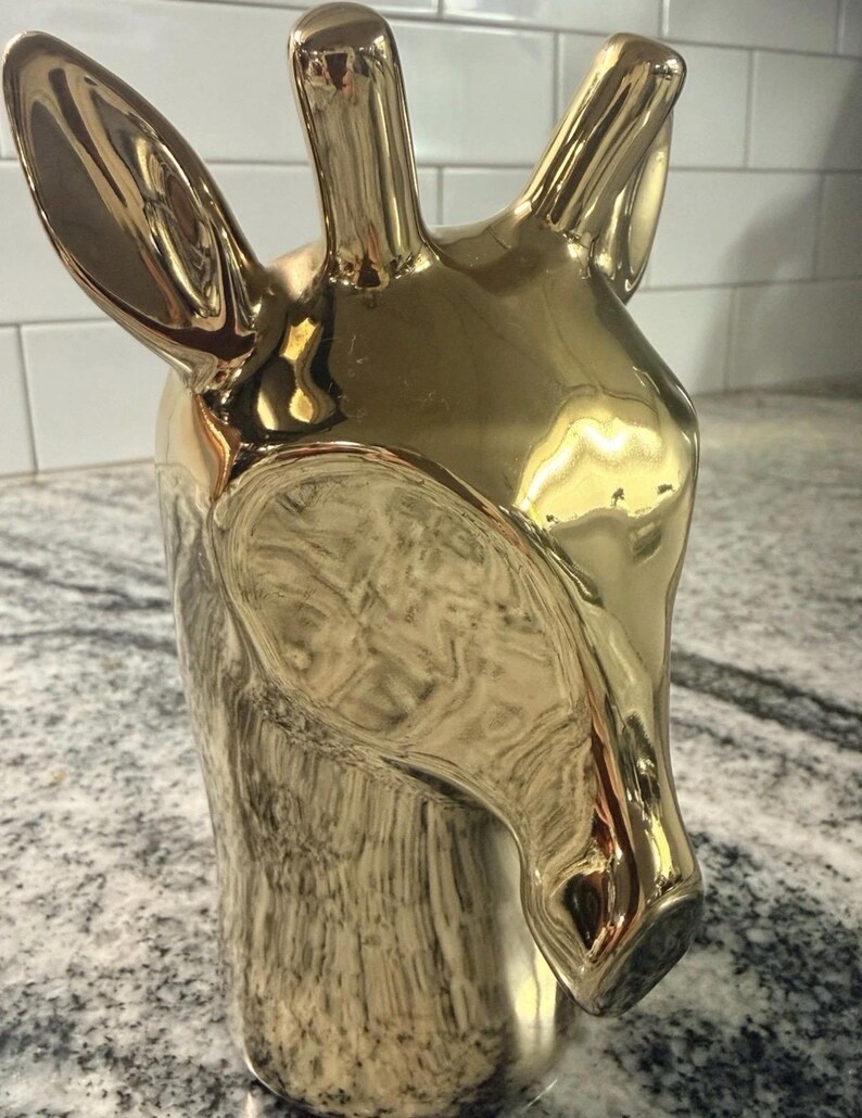 Anthropologie guldfärgad hjorthuvudplanter i fickformat, 15 cm bild 6