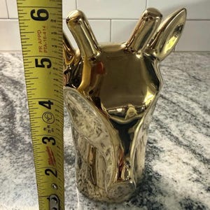 Anthropologie guldfärgad hjorthuvudplanter i fickformat, 15 cm bild 4