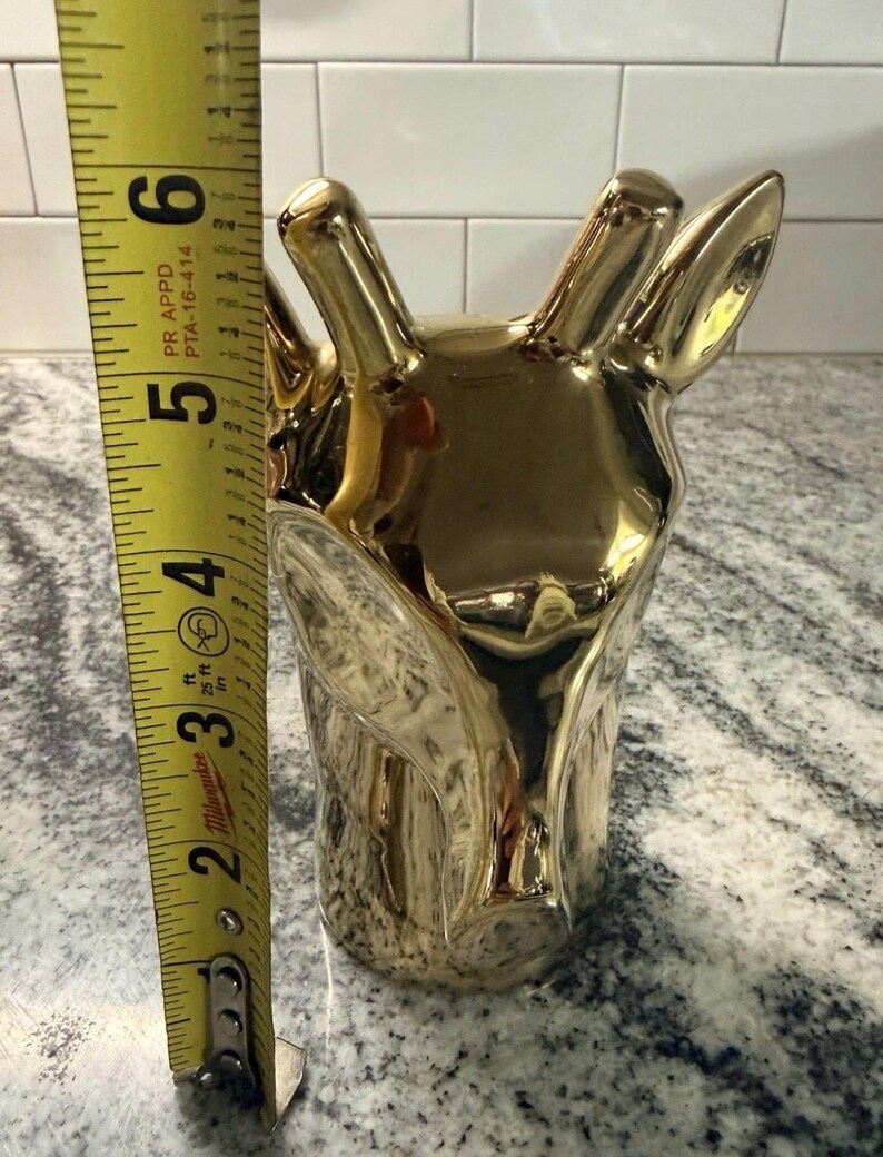 Anthropologie guldfärgad hjorthuvudplanter i fickformat, 15 cm bild 4