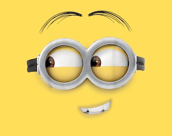 Despicable Me Minions Dave Side Smile – Funny Cartoon Character Portrait PNG (Instant Download)