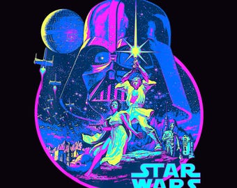 Star Wars – Classic Bright Neon Poster Art PNG (Instant Download)