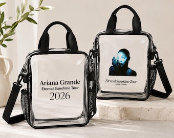 Ariana Grande Eternal Sunshine Tour Clear Concert Bag, Stadium Approved Crossbody Purse, 2026 Fan Style PVC Handbag, Concert Outfit Gift